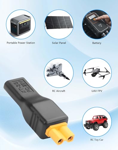 CERRXIAN USB C to XT30 Adapter, Type-C Female Input to XT30 Female Output Power Adapter for RC Lipo Battery Drone -2PCS