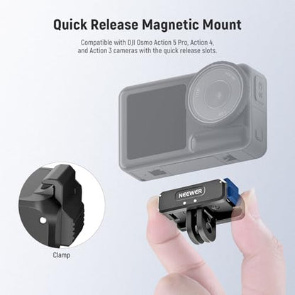NEEWER Magnetic Mount Adapter Compatible with DJI Osmo 360 Action 5 Pro/4/3 - style: AC011