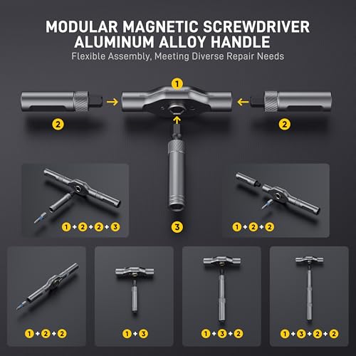 42 in 1 Magnetic Screwdriver Set, Multi Bit Ratcheting Screwdriver Set - color: Grey, size: 42 PCS