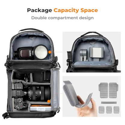 K&F CONCEPT Hardshell Camera Sling Bag, 10L EVA Case with Tripod Holder - color: Hardshell-black, size: Large