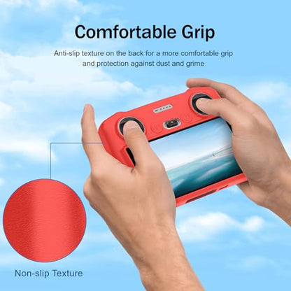 RC Protective Silicone Cover for DJI RC Drone Remote Controller, Anti-Glare Screen Shade & Shockproof Case Controller Accessories,Compatible with DJI Mavic 3/DJI Mavic 3 Cine/DJI Mini 3 Pro - color: Red, style: RC Remote Controller