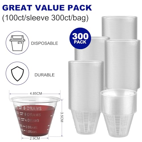 ReliMedPro Disposable Medicine Cups, 300 Pack, 1 oz (30 ml), Graduated