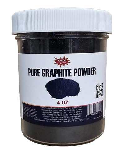 Fasco Epoxies Pure Graphite Powder – 4 oz Jar (Volume), Conductive Filler for Epoxy, Lubrication & Coatings