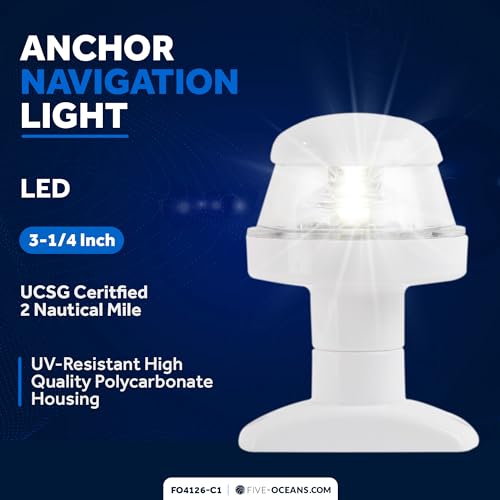 Five Oceans LED Anchor & Bi-Color Boat Navigation Light Kit - style: Anchor & Bi-Color Light - Kit#1 (White)