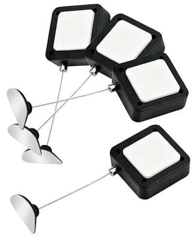 6.5ft Retractable Remote Control Tether, Remote Control Cable Tether Lock - Upgraded Leash with Adjustable Lock Strap for TV Remotes, Game Controllers, Tablets (4 Pack)