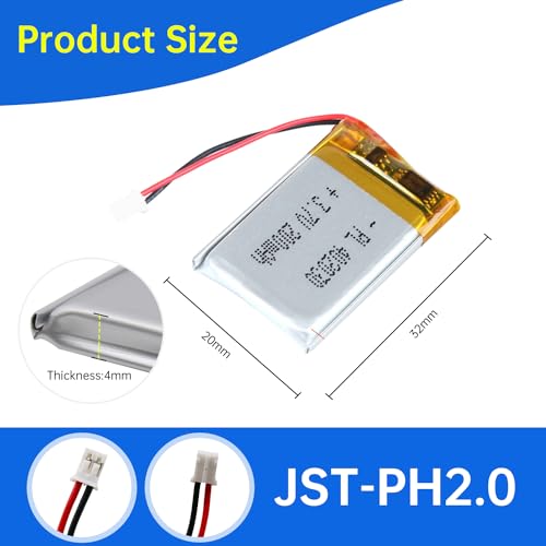 402030 3.7V Lipo Battery 180mAh 402030 Rechargeable Lithium - size: 402030 180mAh