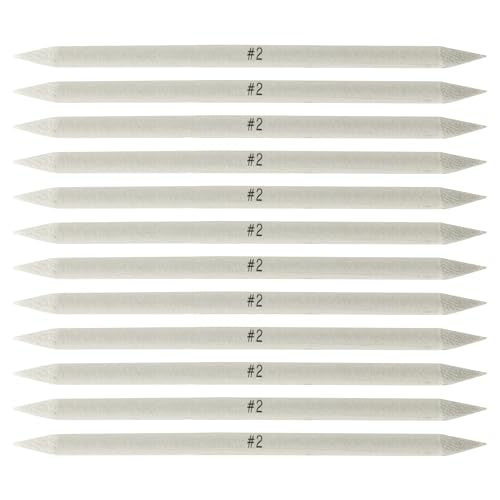 Creative Mark Blending Stumps - Solid Double-Ended Blending Stumps for Blending Charcoal, Pencils, Pastels, and More! - [Size # 2-12 Count] - size: Size # 2 - 12 Pack