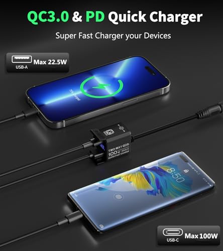 Kewig Motorcycle Battery Charger, USB Charger 100W Fast Two-Way Charging