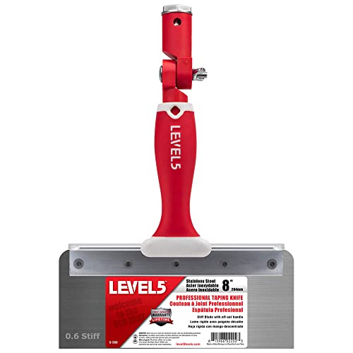 LEVEL5 8" Offset Knife, 0.6mm STIFF Stainless Steel Blade | Soft-Grip Handle | 5-380 - size: 8"