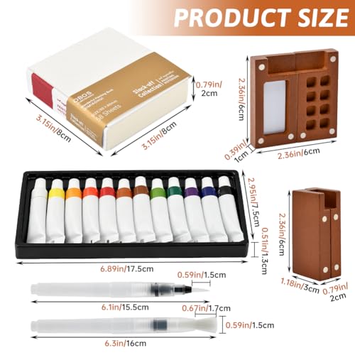 Pocket Artist Watercolor Travel Set, Portable Mini Watercolor Palette Kit