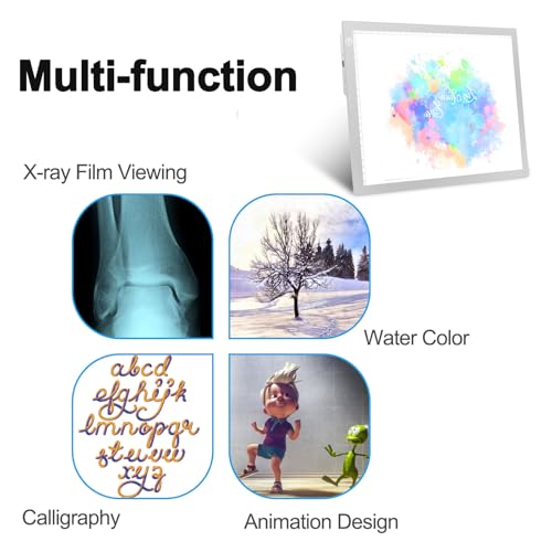 Rechargeable Tracing Light Box, LED Drawing Board for Kids Birthday Gift - color: SILVER, size: 10 x 15 inches
