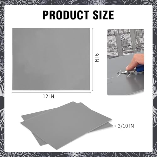 2 Pcs 9x12 Soft Linoleum Carving Block, Linocut Block for Printmaking, Gray - color: Gray, size: 9'' x 12'' 2 Pack