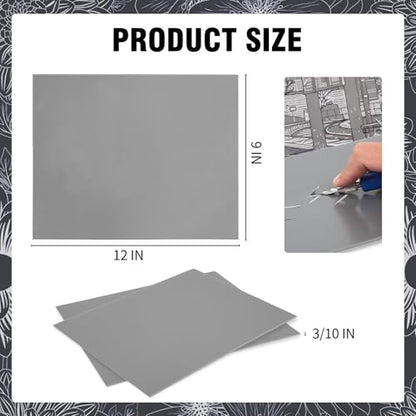 2 Pcs 9x12 Soft Linoleum Carving Block, Linocut Block for Printmaking, Gray - color: Gray, size: 9'' x 12'' 2 Pack