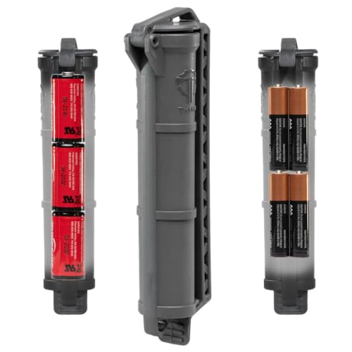 Thyrm CellVault Battery Storage Case: AA, AAA, CR123 batteries, original - color: Urban Grey