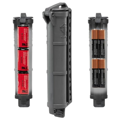 Thyrm CellVault Battery Storage Case: AA, AAA, CR123 batteries, original - color: Urban Grey