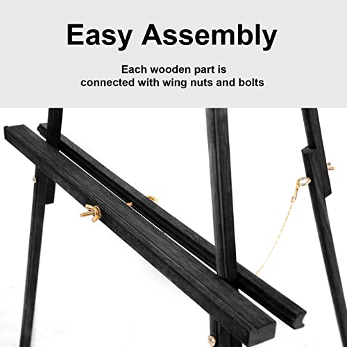 Falling in Art 65" A-Frame Wooden Tripod Easel Stand (Black) - color: Black-1 Pack