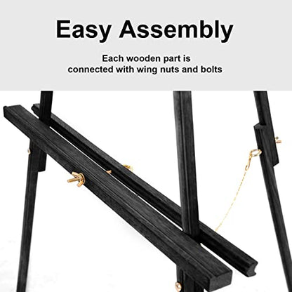 Falling in Art 65" A-Frame Wooden Tripod Easel Stand (Black) - color: Black-1 Pack