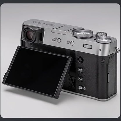 Camera Skin Wrap Anti-Scratch Sticker Coat Vinly Protective Film Body Protector Decals Cover for Fujifilm X100VI X100 VI(Silver+Leather Black) - color: Silver+Leather Black