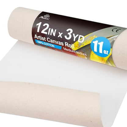 PHOENIX 12 Inch Wide x 3 Yard (9 Feet) Long Canvas Roll - size: 12 inch x 3 yard, style: 11 oz.