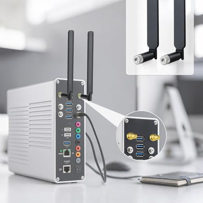 Superbat High Gain 12dBi Dual Band WiFi Antenna 2.4GHz/5GHz 5.8GHz Omnidirectional RP-SMA for Router, Wireless Access Point, Security Cameras (2 Pack) - color: black