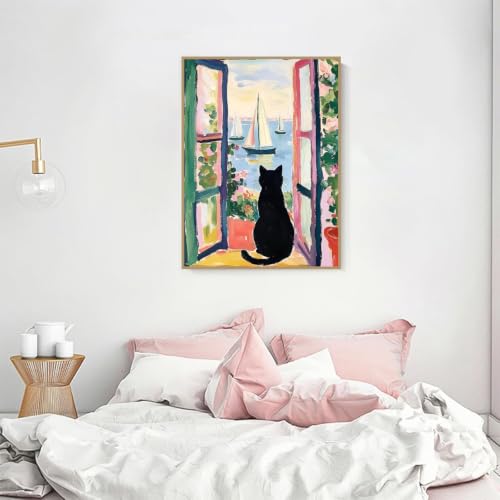 Black Cat Diamond Art Kits for Adults Diamond Painting Kit for Beginner - color: DP04356