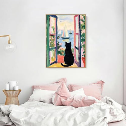 Black Cat Diamond Art Kits for Adults Diamond Painting Kit for Beginner - color: DP04356