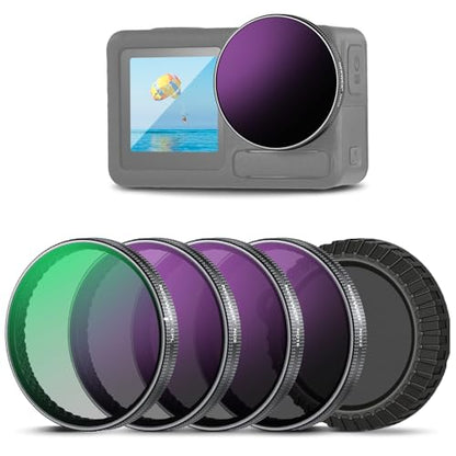 NEEWER ND Filter Set Compatible with DJI Osmo Action 5/4/3 (4 Pack) - size: Action 3/4/5 Pro, style: 4 Pack ND/CPL w/Lens Cap