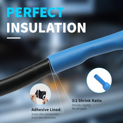 1/2" 3:1 Heat Shrink Tubing Roll, Dual Wall Adhesive Lined Wire Shrink Wrap Tubing Insulation Sealing Waterproof Oil-Proof Anti-Friction (Black, 16.4ft) - color: Black, size: 12.7mm(1/2")-16.4ft