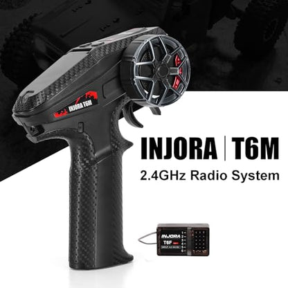 INJORA T6M 2.4GHz Transmitter with 6CH Receiver for 1/24 1/18 RC Crawler