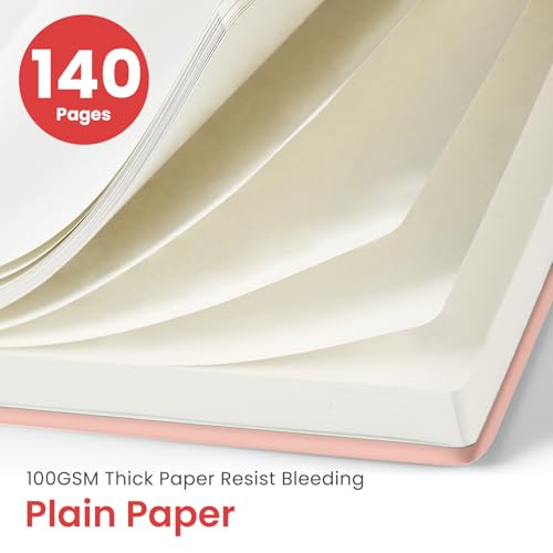 Taja Blank Spiral Notebook for Work, 5.7"x7.9" Spiral Plain Sketch Notebook - color: B-Pink, style: d-Blank