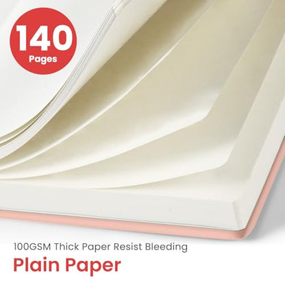 Taja Blank Spiral Notebook for Work, 5.7"x7.9" Spiral Plain Sketch Notebook - color: B-Pink, style: d-Blank