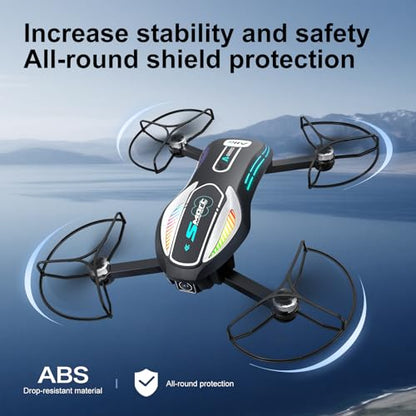 Long Flight FPV Drone with Screen Remote Control, Foldable Dual Camera RC Quadcopter with Electric Adjustable Lens, Optical Flow Hover, Intelligent Obstacle Avoidance, 50X Zoom, Gesture & Face Capture, 2 Batteries Drone for Beginners Adults