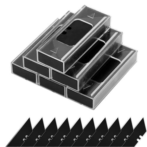 Vickay 60 Pack Utility Knife Blades, SK5 Box Cutter Blades, Razor Blades - color: Black, size: 60 Pack