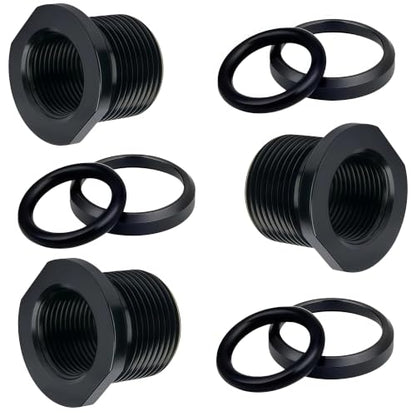 3Pcs 1/2 x 28 to 5/8 x 24 Thread Protector, with Rubber & Steel Washers - color: Black Thread Protector (1/2 x 28 to 5/8x24)