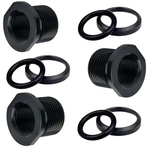 3Pcs 1/2 x 28 to 5/8 x 24 Thread Protector, with Rubber & Steel Washers - color: Black Thread Protector (1/2 x 28 to 5/8x24)