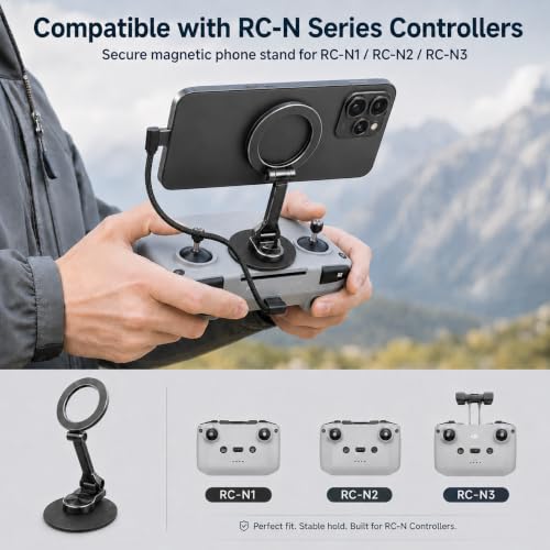 Adjustable Magnetic Phone Stand for DJI RC-N1/N2/N3 Controller(Round Base) - size: Round