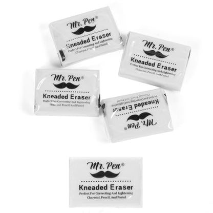 Mr. Pen- Kneaded Erasers, 0.9" x 1.18", 4 Pack, White - color: White, size: 4 Pack, 1.18" x 0.9"