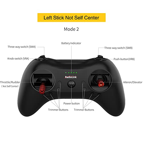 Radiolink T8S 8 Channels 2.4G Pocket RC Transmitter and R8EF Receiver - color: Left Stick Not Self Center