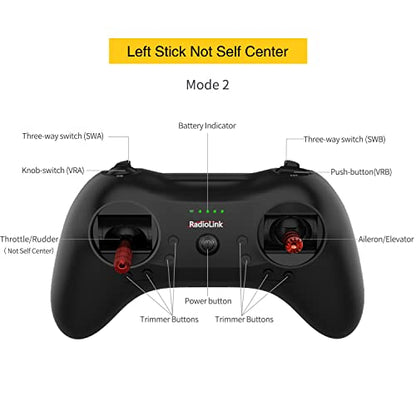 Radiolink T8S 8 Channels 2.4G Pocket RC Transmitter and R8EF Receiver - color: Left Stick Not Self Center