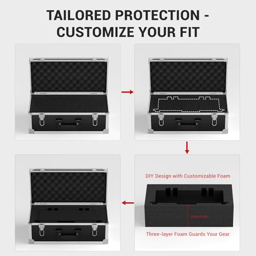 Phenyx Pro Storage Case with Pre-Diced Foam and Alloy Frame PCSE-XL - size: Extra Large (53.5*22*29cm)