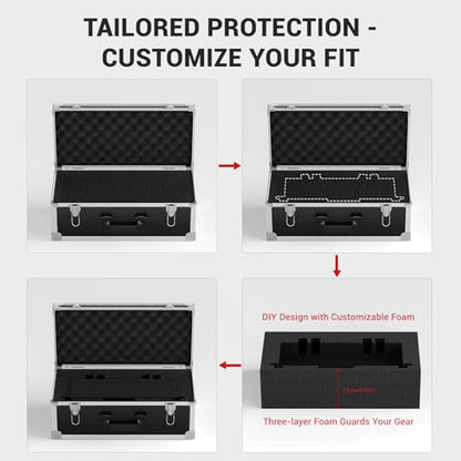 Phenyx Pro Storage Case with Pre-Diced Foam and Alloy Frame PCSE-XL - size: Extra Large (53.5*22*29cm)
