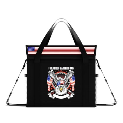 12V 50Ah LiFePO4 Lithium Battery Fireproof Safe Bag with Shoulder Strap - size: 9.4x6x8.5 Inches