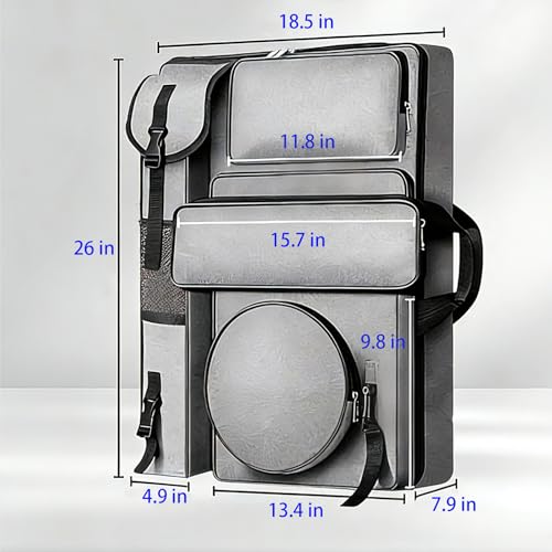 Artist Backpack for Sketching & Oil Painting, 26x18.5 Inch - color: Grey