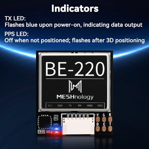 BE-220 GPS Module Upgraded M10050 Chip GNSS Board with Compass Support GPS, Galileo, BDS Three-Mode Positioning for FPV Drone Fixed-Wing UAV Racing Robots Driving Precision Agriculture IoT - size: BE-220