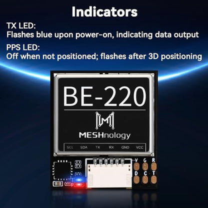 BE-220 GPS Module Upgraded M10050 Chip GNSS Board with Compass Support GPS, Galileo, BDS Three-Mode Positioning for FPV Drone Fixed-Wing UAV Racing Robots Driving Precision Agriculture IoT - size: BE-220