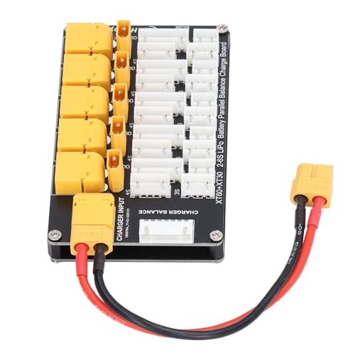 Parallel Charging Board with XT30/XT60 Plugs - Simultaneous Multi-Lipo Battery Charger for 2-6S Packs, Compatible with Balance Chargers