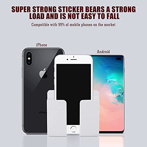 CEI&BPY 2Pcs Phone Holder Wall Mounted, Phone Stand with Self Adhesive. Phone Holder for RV Charging.Compatible with iPhone and Android (2Pack-White) - color: White, size: 2Pcs