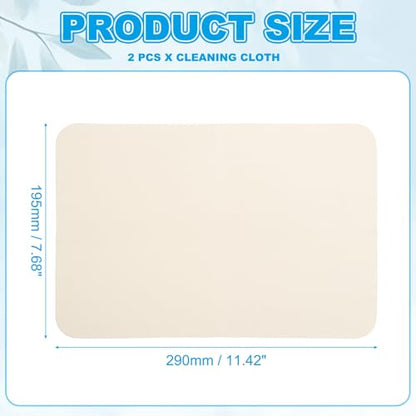 PATIKIL Glasses Cleaning Cloth 11.4" x 7.7", 2 Pcs Microfiber Eyeglasses Polishing Cloth Soft Suede Wipe Screen for Camera Lens Eyeglasses Screens Smart Devices, Beige