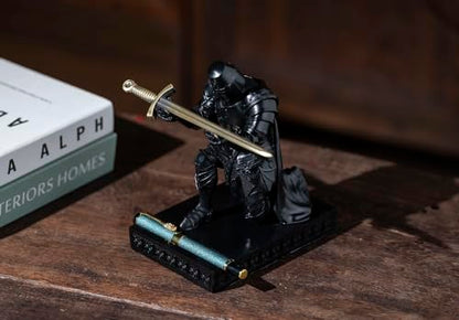 Medieval Templar Vanguard Officer Knight Pen Holder Desk Organizers Black - color: Black