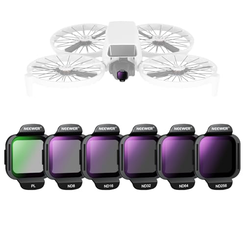 NEEWER ND Filter Set Compatible with DJI Flip/Lito X1 Drone, ND8 ND16 ND32 ND64 ND256 PL Snap On Multicoated HD Neutral Density Circular Polarizing Lens Filter Accessories Kit, FL-N48 - size: Flip, style: 6 Pack ND+PL